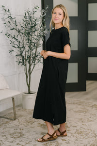 Fix You Right Up Short Sleeve Midi Dress in Black-Womens-Villari Chic, women's online fashion boutique in Severna, Maryland