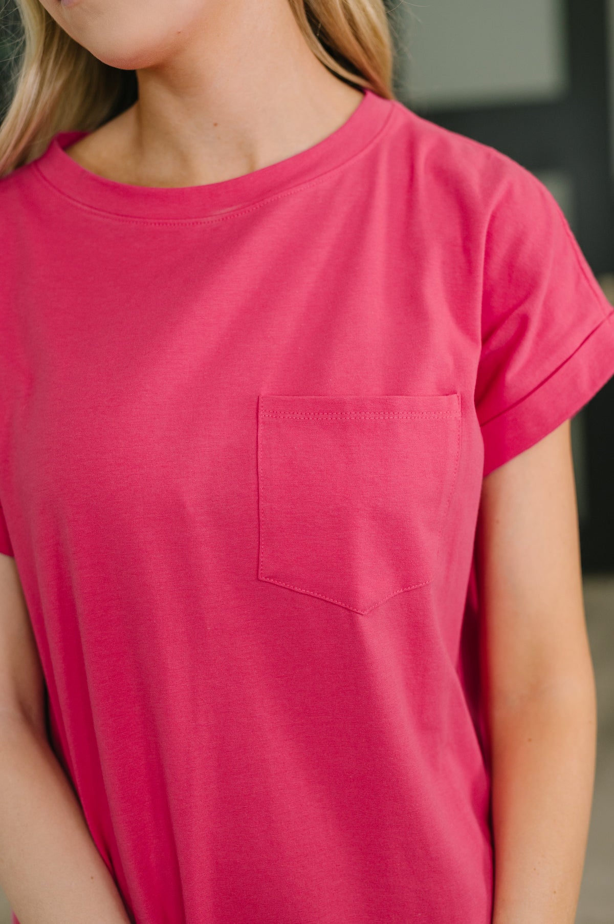 Fix You Right Up Short Sleeve Midi Dress in Hot Pink-Womens-Villari Chic, women's online fashion boutique in Severna, Maryland