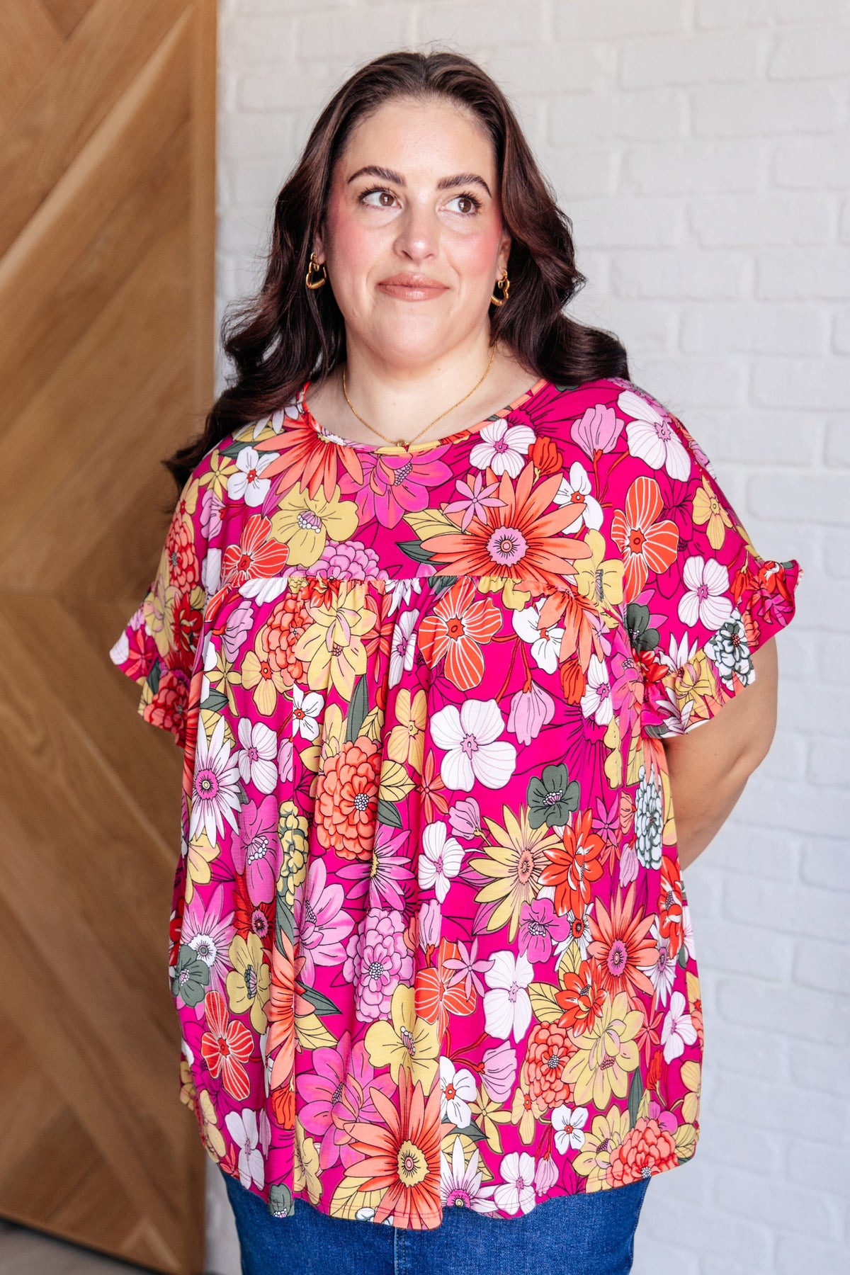 Flit About Floral Top in Pink-Tops-Villari Chic, women's online fashion boutique in Severna, Maryland