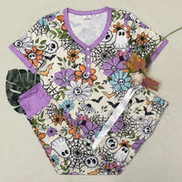 PREORDER: Fall & Halloween Short-Sleeved Jogger PJ Set - 5 Patterns!-Villari Chic, women's online fashion boutique in Severna, Maryland