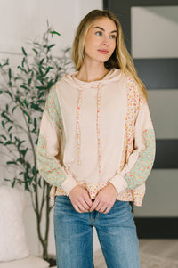 Floral Patchwork Hooded Pullover-Womens-Villari Chic, women's online fashion boutique in Severna, Maryland