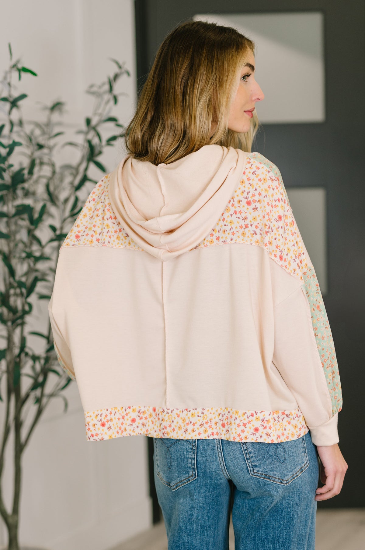 Floral Patchwork Hooded Pullover-Womens-Villari Chic, women's online fashion boutique in Severna, Maryland