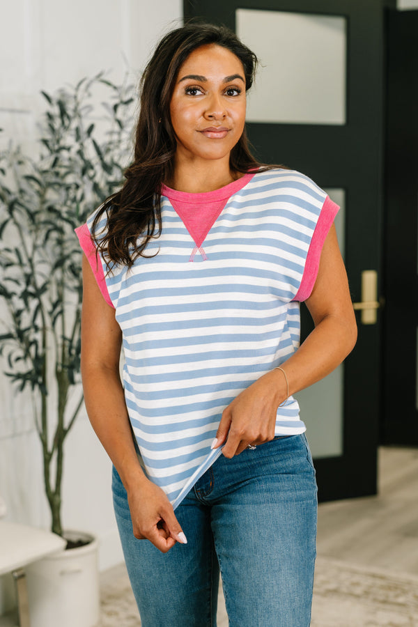 Following Through Color Block Muscle Tee-Womens-Villari Chic, women's online fashion boutique in Severna, Maryland