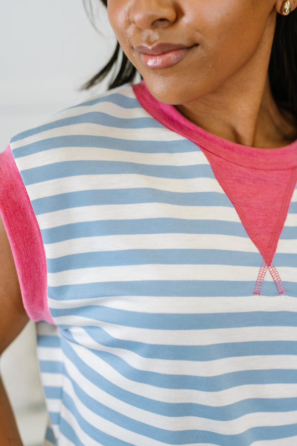 Following Through Color Block Muscle Tee-Womens-Villari Chic, women's online fashion boutique in Severna, Maryland