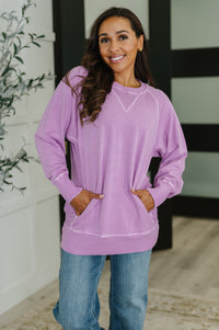 For the Experience Relaxed Pullover in Lavender-Womens-Villari Chic, women's online fashion boutique in Severna, Maryland