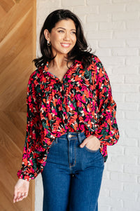 Francophile Ruffle Detail Button Up-Blouses-Villari Chic, women's online fashion boutique in Severna, Maryland