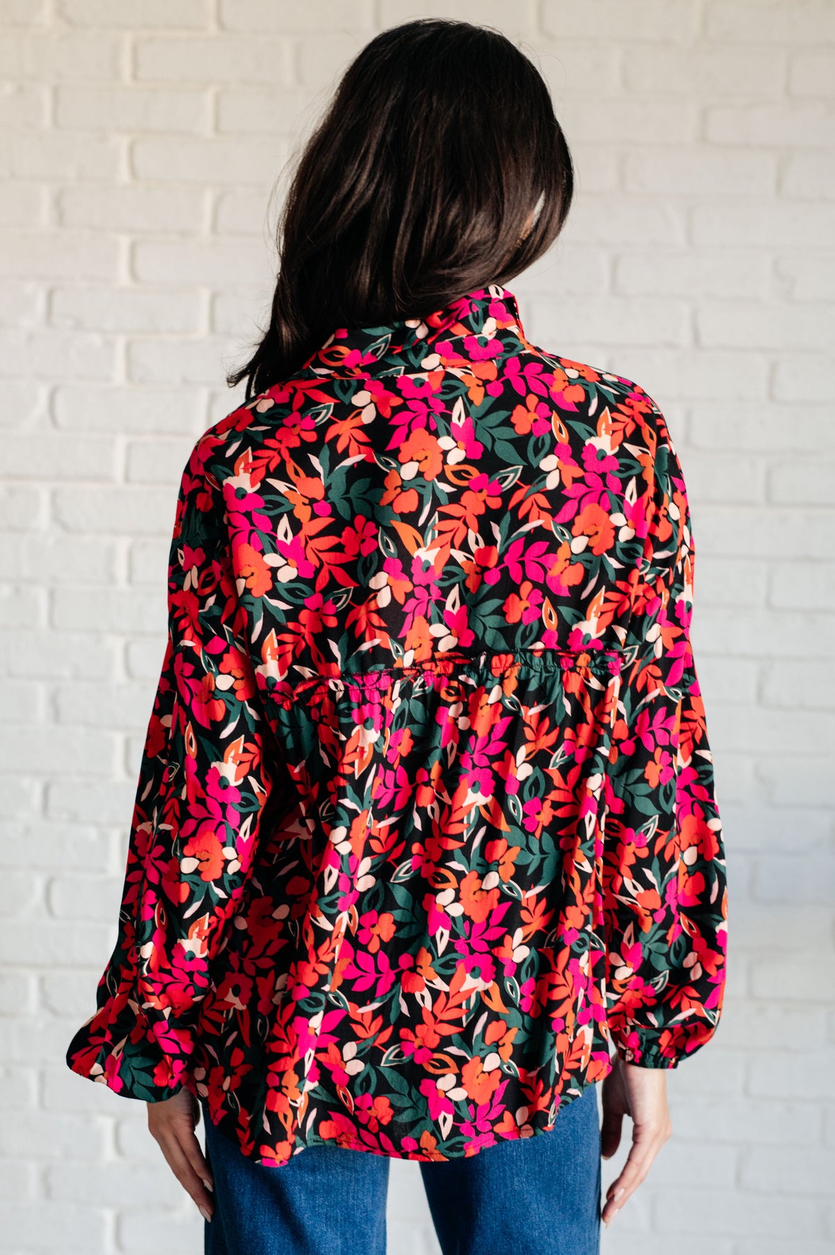 Francophile Ruffle Detail Button Up-Blouses-Villari Chic, women's online fashion boutique in Severna, Maryland