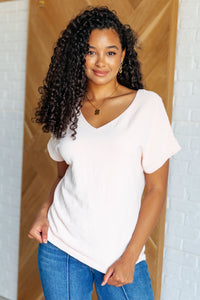 Frequently Asked Questions V-Neck Top in Blush-Tops-Villari Chic, women's online fashion boutique in Severna, Maryland