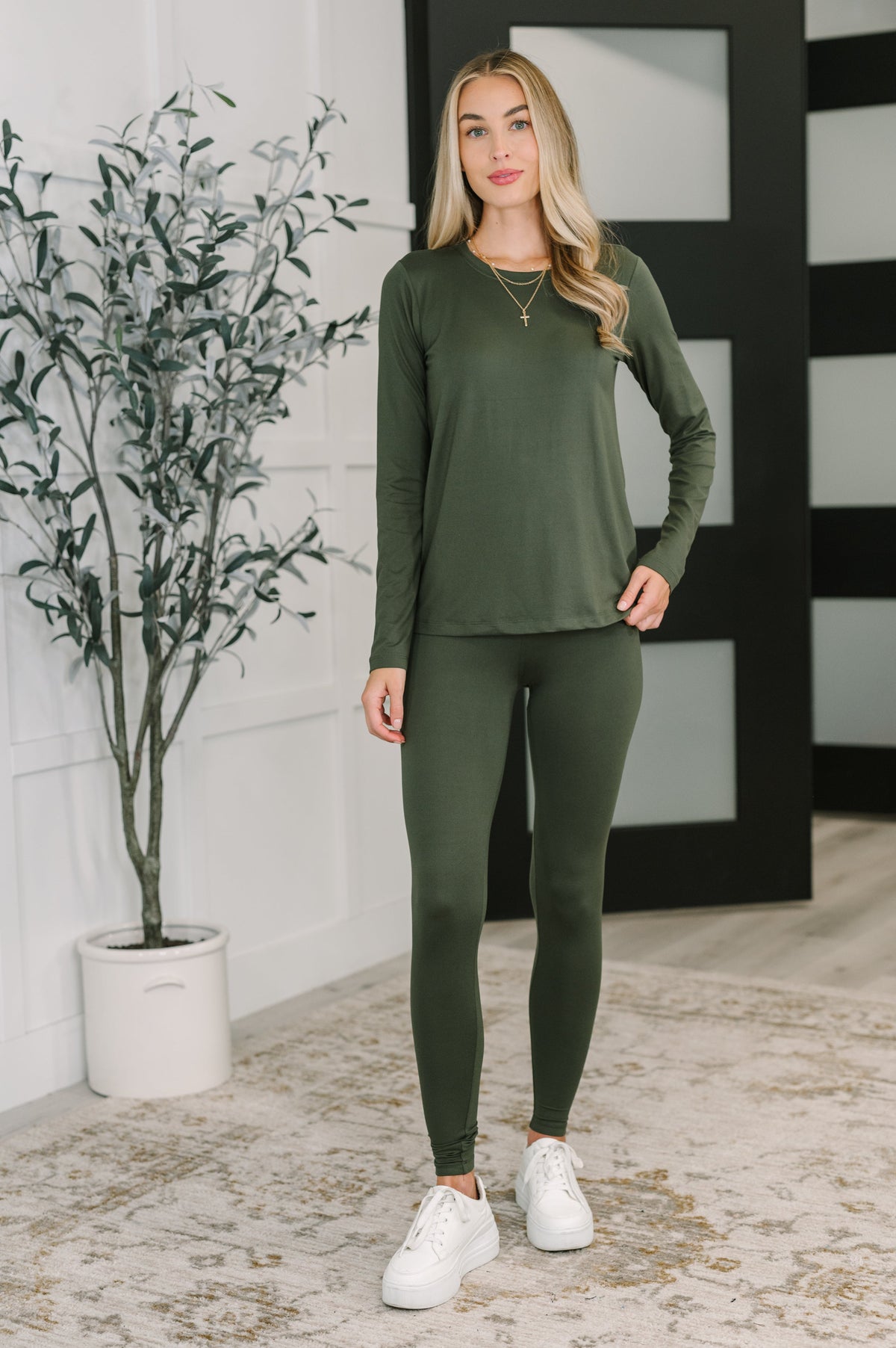 Get Me Cozy Set in Dark Olive-Womens-Villari Chic, women's online fashion boutique in Severna, Maryland