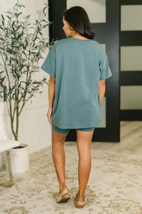 Going Far Top and Biker Short Set in Ash Jade-Womens-Villari Chic, women's online fashion boutique in Severna, Maryland