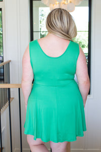 Gorgeous in Green Sleeveless Skort Dress-Dresses-Villari Chic, women's online fashion boutique in Severna, Maryland