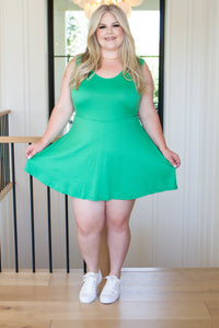 Gorgeous in Green Sleeveless Skort Dress-Dresses-Villari Chic, women's online fashion boutique in Severna, Maryland