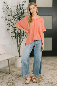 Growing Restless V-Neck Tee in Coral-Womens-Villari Chic, women's online fashion boutique in Severna, Maryland