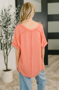 Growing Restless V-Neck Tee in Coral-Womens-Villari Chic, women's online fashion boutique in Severna, Maryland