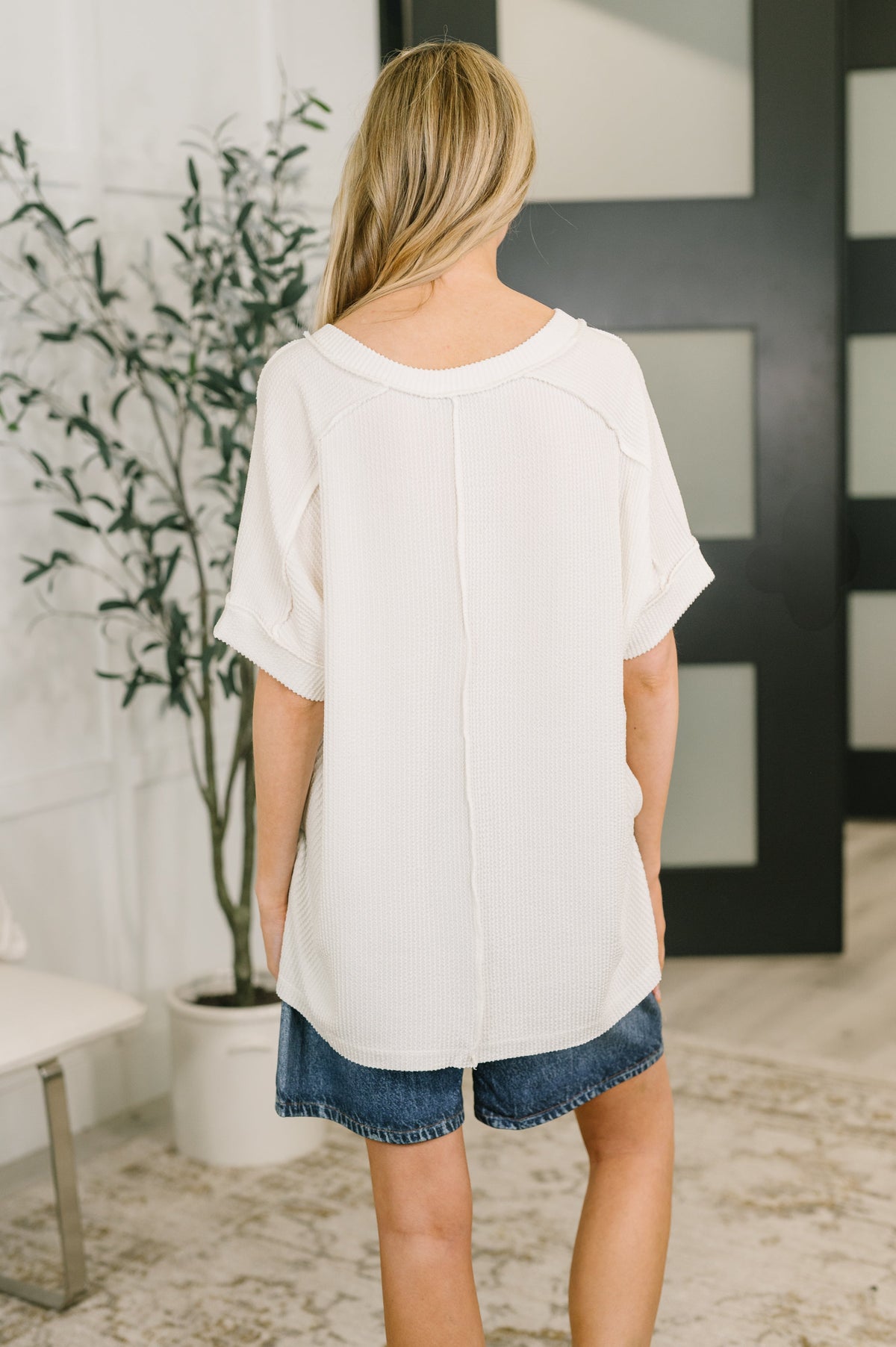 Growing Restless V-Neck Tee in White-Womens-Villari Chic, women's online fashion boutique in Severna, Maryland