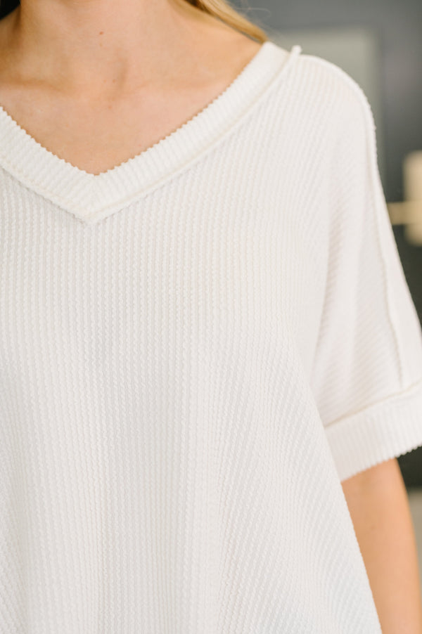 Growing Restless V-Neck Tee in White-Womens-Villari Chic, women's online fashion boutique in Severna, Maryland