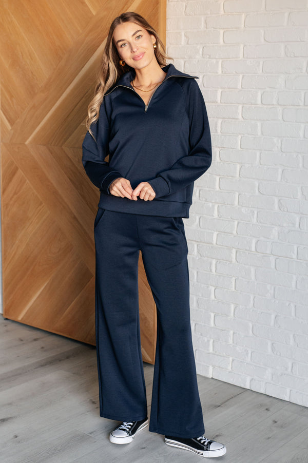 Hamptons Travel Half Zip Pullover in Navy-Athleisure-Villari Chic, women's online fashion boutique in Severna, Maryland