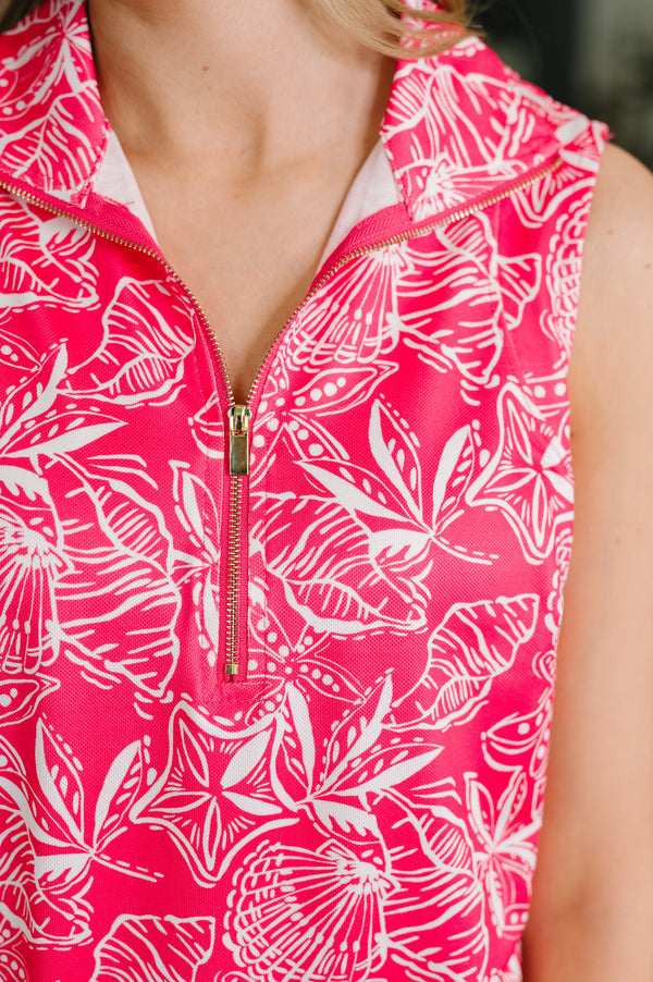 Harbour Quarter Zip Dress in Coastal Pink-Womens-Villari Chic, women's online fashion boutique in Severna, Maryland