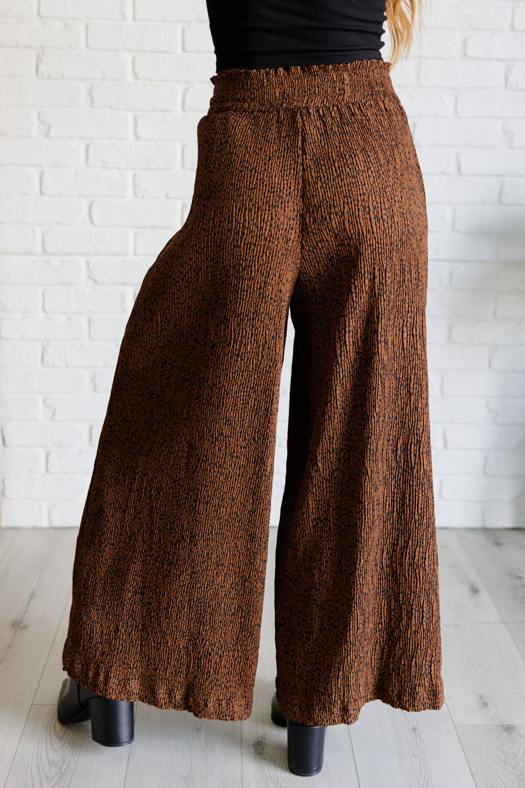 Harmony High Rise Wide Leg Pants in Brown-Bottoms-Villari Chic, women's online fashion boutique in Severna, Maryland