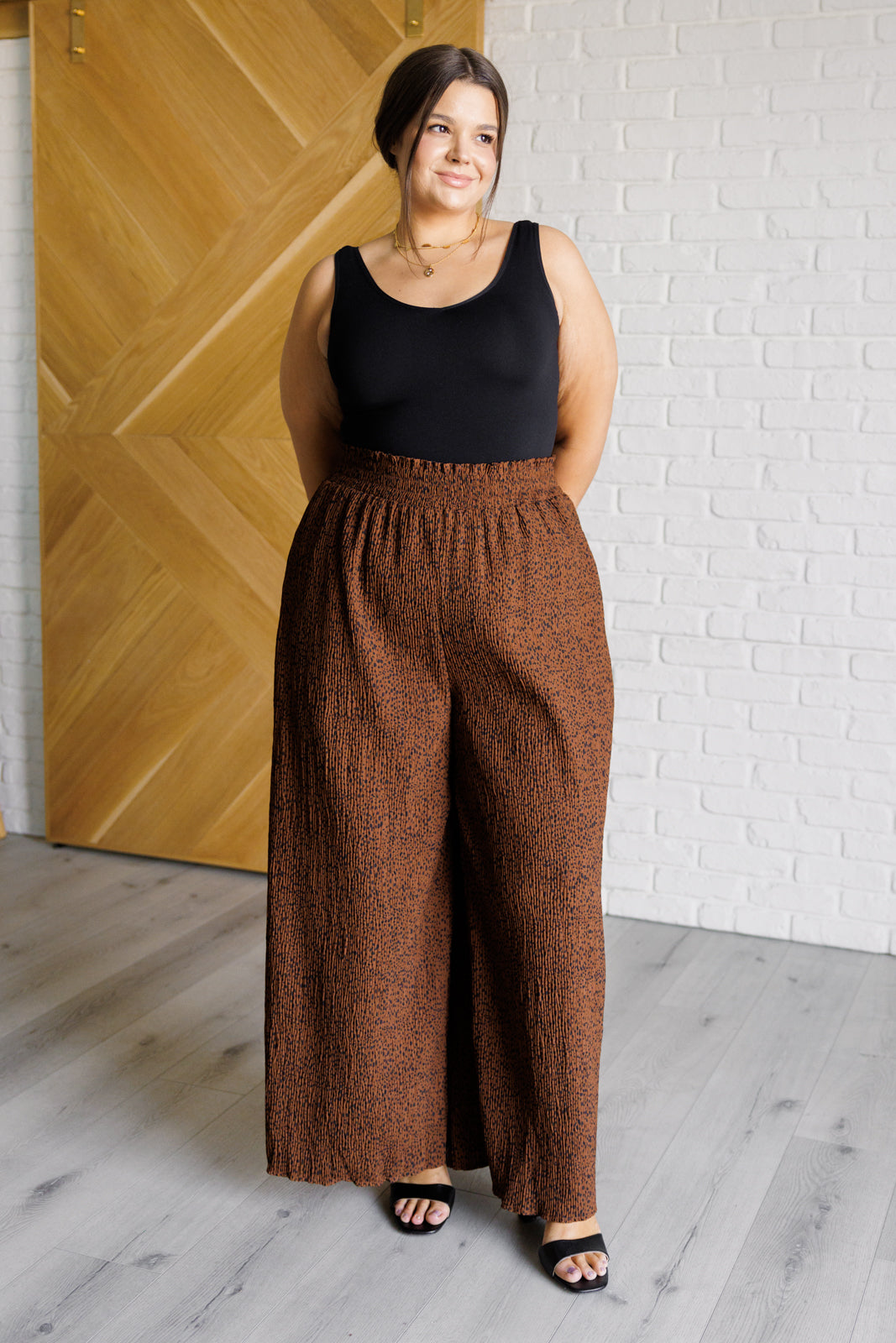 Harmony High Rise Wide Leg Pants in Brown-Bottoms-Villari Chic, women's online fashion boutique in Severna, Maryland