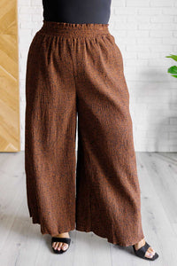 Harmony High Rise Wide Leg Pants in Brown-Bottoms-Villari Chic, women's online fashion boutique in Severna, Maryland