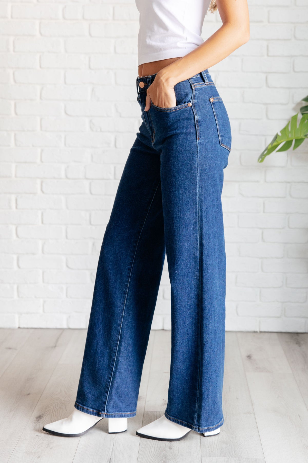 Judy Blue High Rise Vintage Wide Leg Jeans-Denim-Villari Chic, women's online fashion boutique in Severna, Maryland