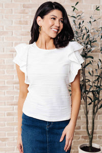 Highest Praise Ruffle Sleeve Blouse-Tops-Villari Chic, women's online fashion boutique in Severna, Maryland