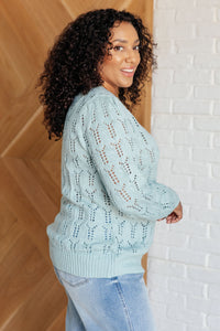 Hole In One Sheer Pointelle Knit Sweater-Tops-Villari Chic, women's online fashion boutique in Severna, Maryland