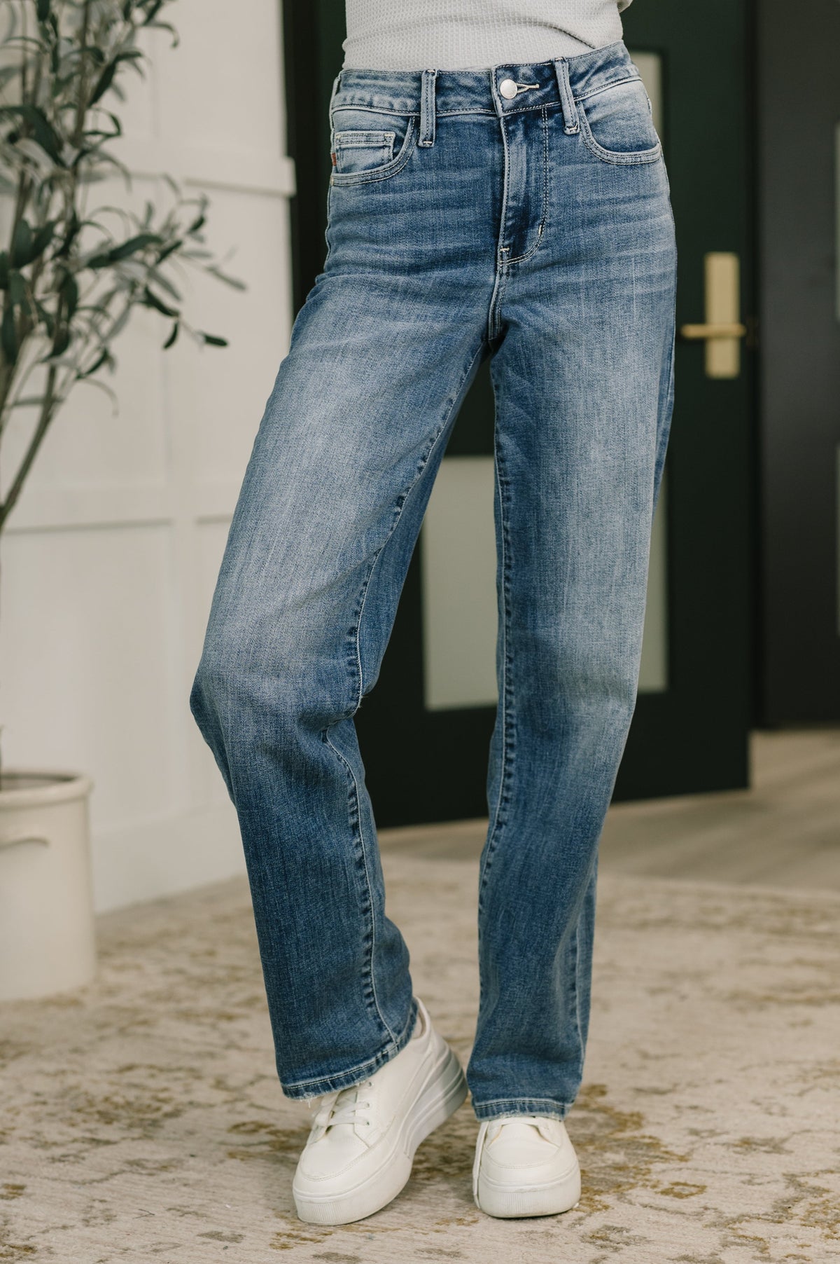 Judy Blue Holly Mid Rise Straight Jeans-Womens-Villari Chic, women's online fashion boutique in Severna, Maryland