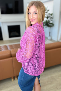 Stick Together Lace Button Up in Magenta-Layers-Villari Chic, women's online fashion boutique in Severna, Maryland