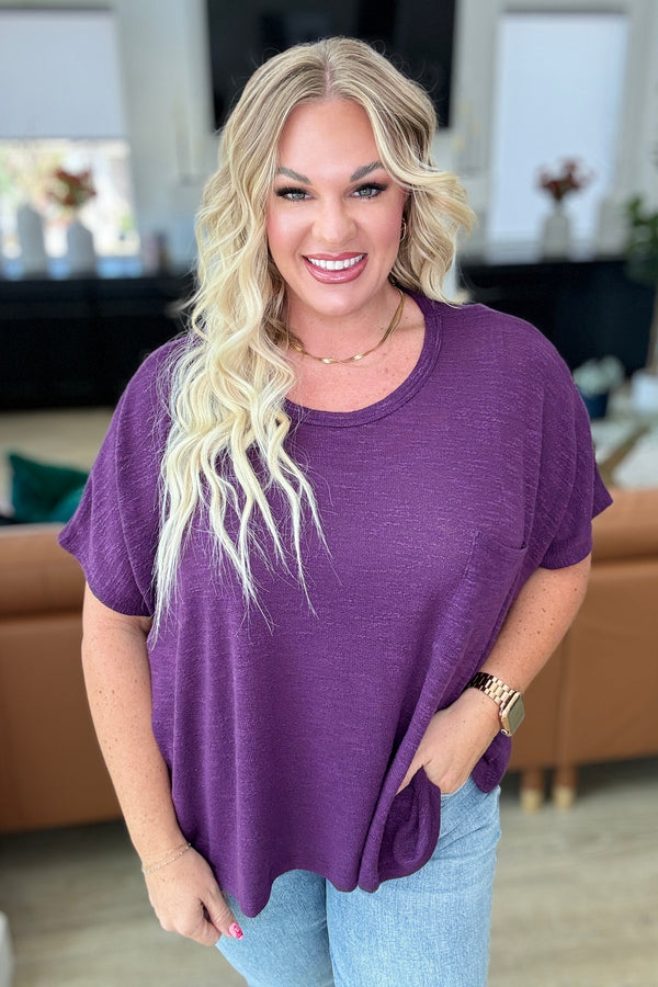 Let Light be Light Drop Shoulder Oversized Tee in Dark Plum-Tops-Villari Chic, women's online fashion boutique in Severna, Maryland