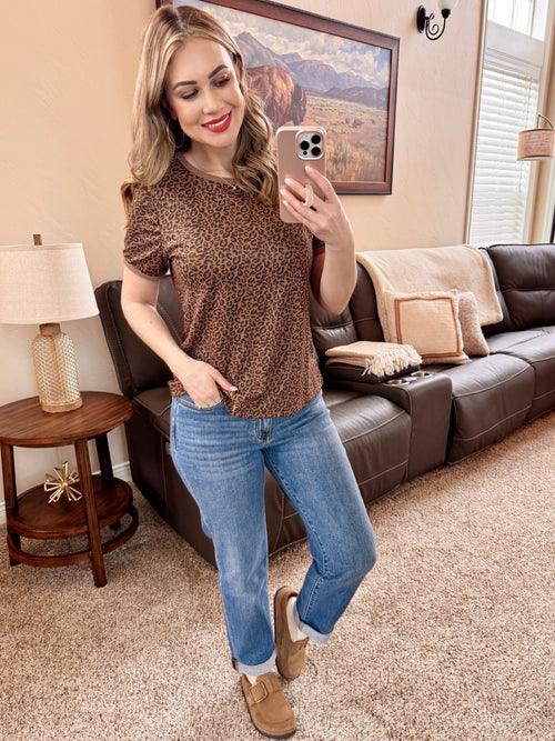 Leopard Print Crewneck Top-Villari Chic, women's online fashion boutique in Severna, Maryland