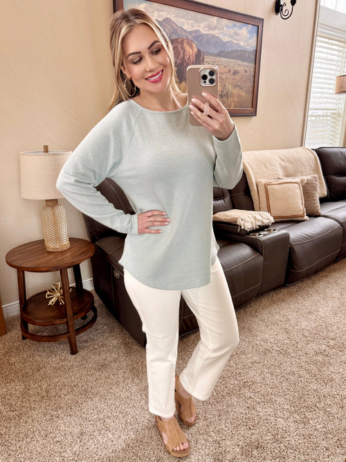 Spring Mint Long Sleeve Top-Villari Chic, women's online fashion boutique in Severna, Maryland