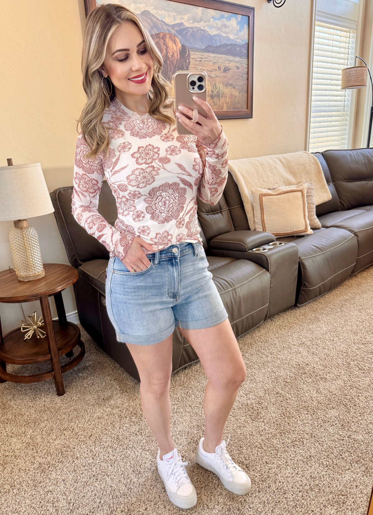 Judy Blue Cuffed Shorts With Cell Phone Back Pocket-Villari Chic, women's online fashion boutique in Severna, Maryland