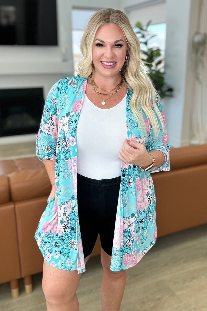 Lizzy Cardigan in Mint Patchwork Floral-Layers-Villari Chic, women's online fashion boutique in Severna, Maryland