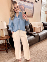 Natural Linen Pants-Villari Chic, women's online fashion boutique in Severna, Maryland