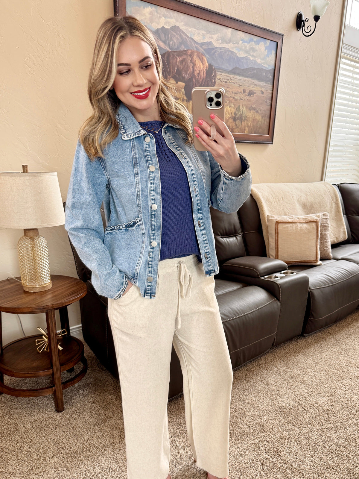 Natural Linen Pants-Villari Chic, women's online fashion boutique in Severna, Maryland