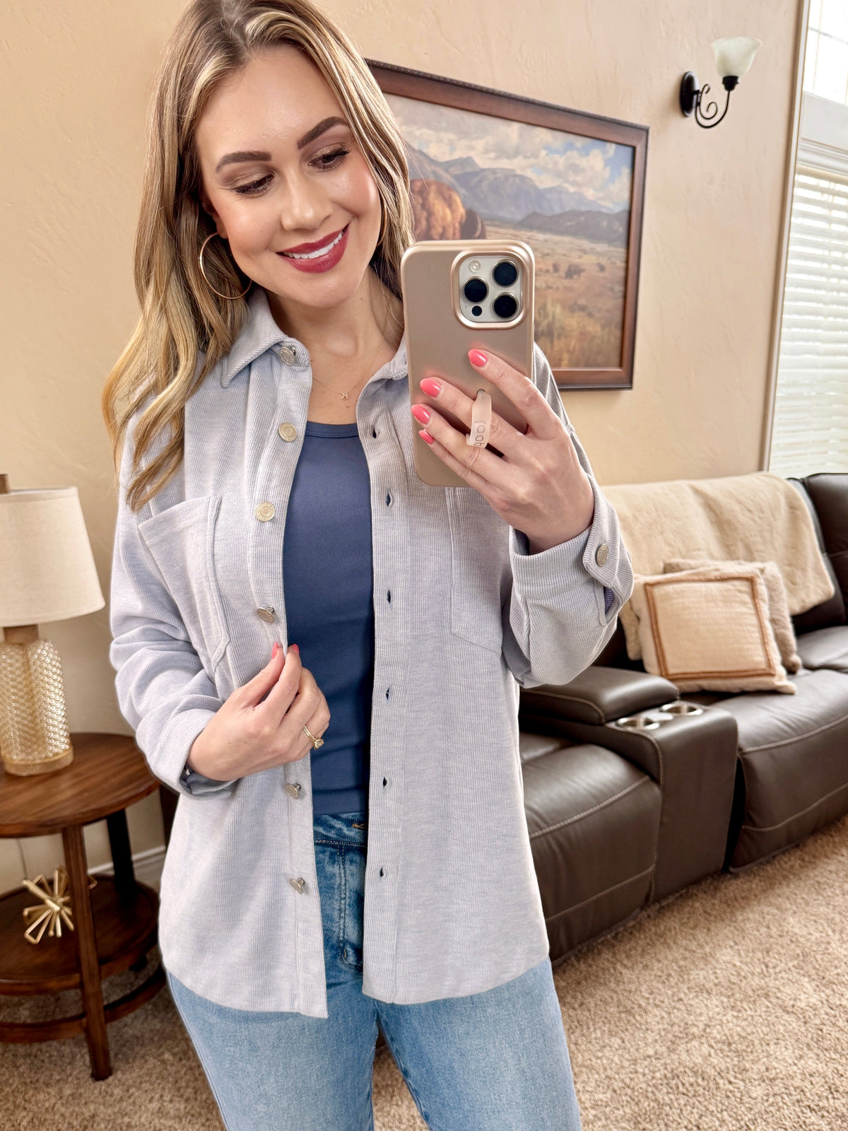 Light Blue Cozy Shacket-Villari Chic, women's online fashion boutique in Severna, Maryland