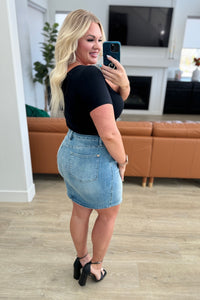 Judy Blue High-Rise Tummy Control Denim Skirt-Womens-Villari Chic, women's online fashion boutique in Severna, Maryland