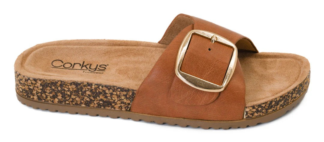 Corky's Road Trip Sandals in Cognac-Villari Chic, women's online fashion boutique in Severna, Maryland