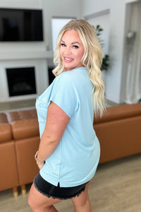 Not So Basic Pocket Tee in Blue-Tops-Villari Chic, women's online fashion boutique in Severna, Maryland