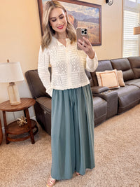 Cream Crochet Cardigan-Villari Chic, women's online fashion boutique in Severna, Maryland