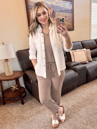 Laguna Comfort Set In Taupe-Villari Chic, women's online fashion boutique in Severna, Maryland