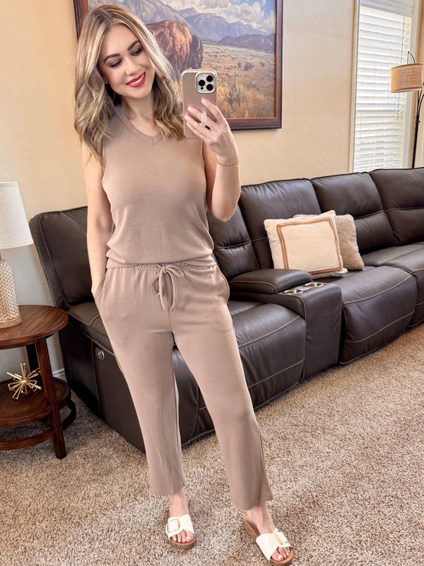 Laguna Comfort Set In Taupe-Villari Chic, women's online fashion boutique in Severna, Maryland