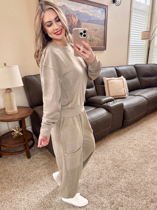 Cozy Mocha Jogger Set-Villari Chic, women's online fashion boutique in Severna, Maryland