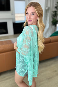 Good Days Ahead Lace Kimono In Mint-Layers-Villari Chic, women's online fashion boutique in Severna, Maryland