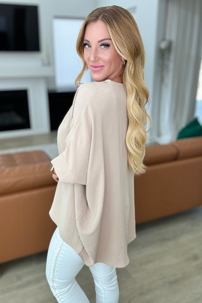 Feels Like Me Dolman Sleeve Top in Taupe-Tops-Villari Chic, women's online fashion boutique in Severna, Maryland