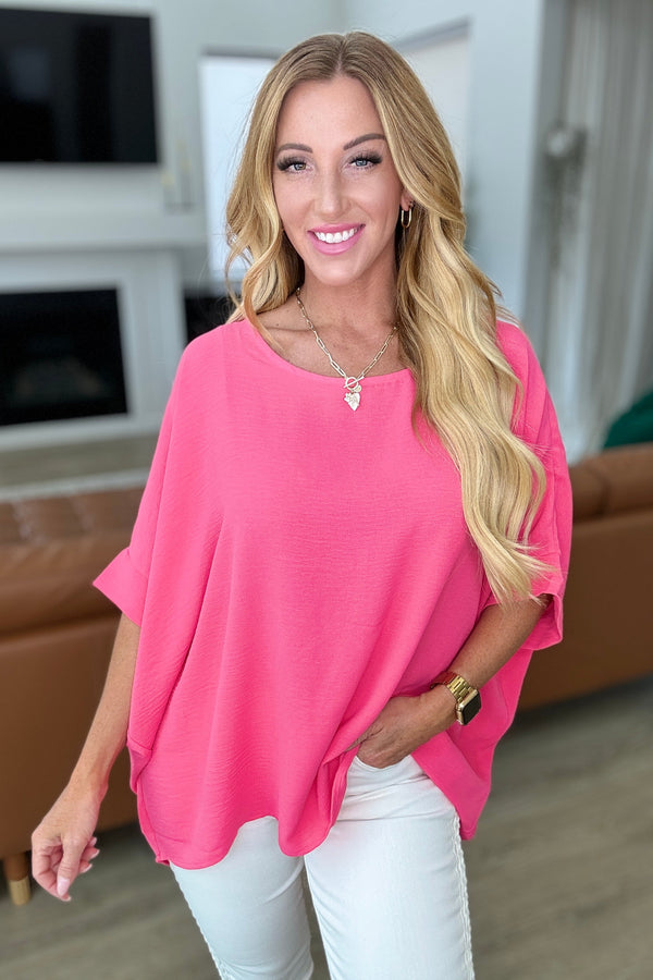 Feels Like Me Dolman Sleeve Top in Bubble Gum Pink-Tops-Villari Chic, women's online fashion boutique in Severna, Maryland