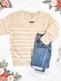 Cozy Striped Sweater - Mustard-clothing-Villari Chic, women's online fashion boutique in Severna, Maryland