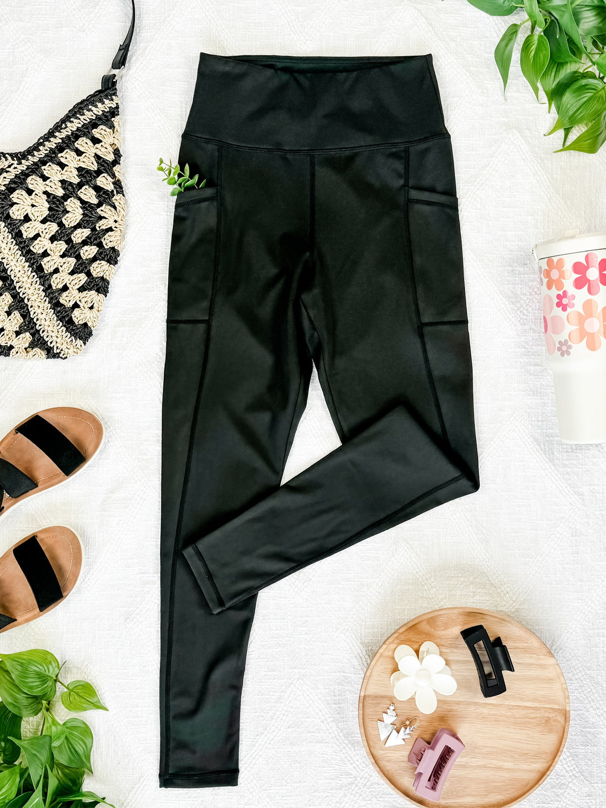 Athleisure Leggings - Black-Leggings-Villari Chic, women's online fashion boutique in Severna, Maryland